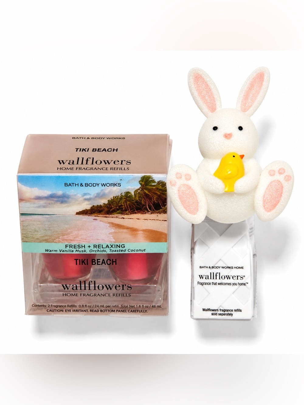 Tiki Beach Bath & Body Works Wallflowers with Bunny Holder NEW.